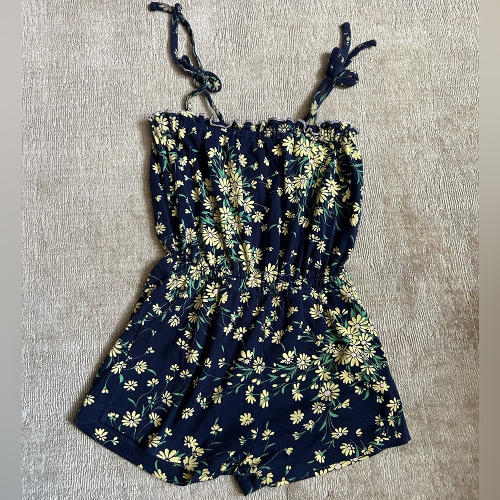 Misha & Puff kids 6-7 year blue floral romper